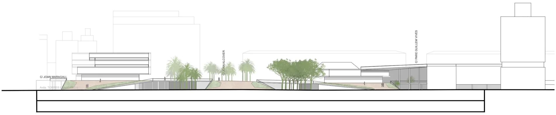 GESA - long section through the site